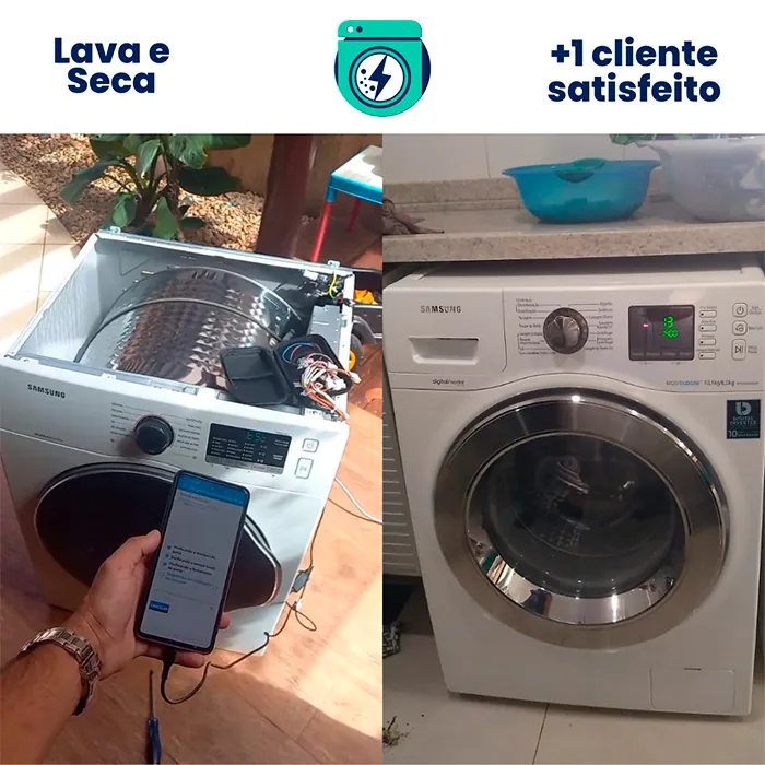 Antes – troca de rolamentos lava e seca